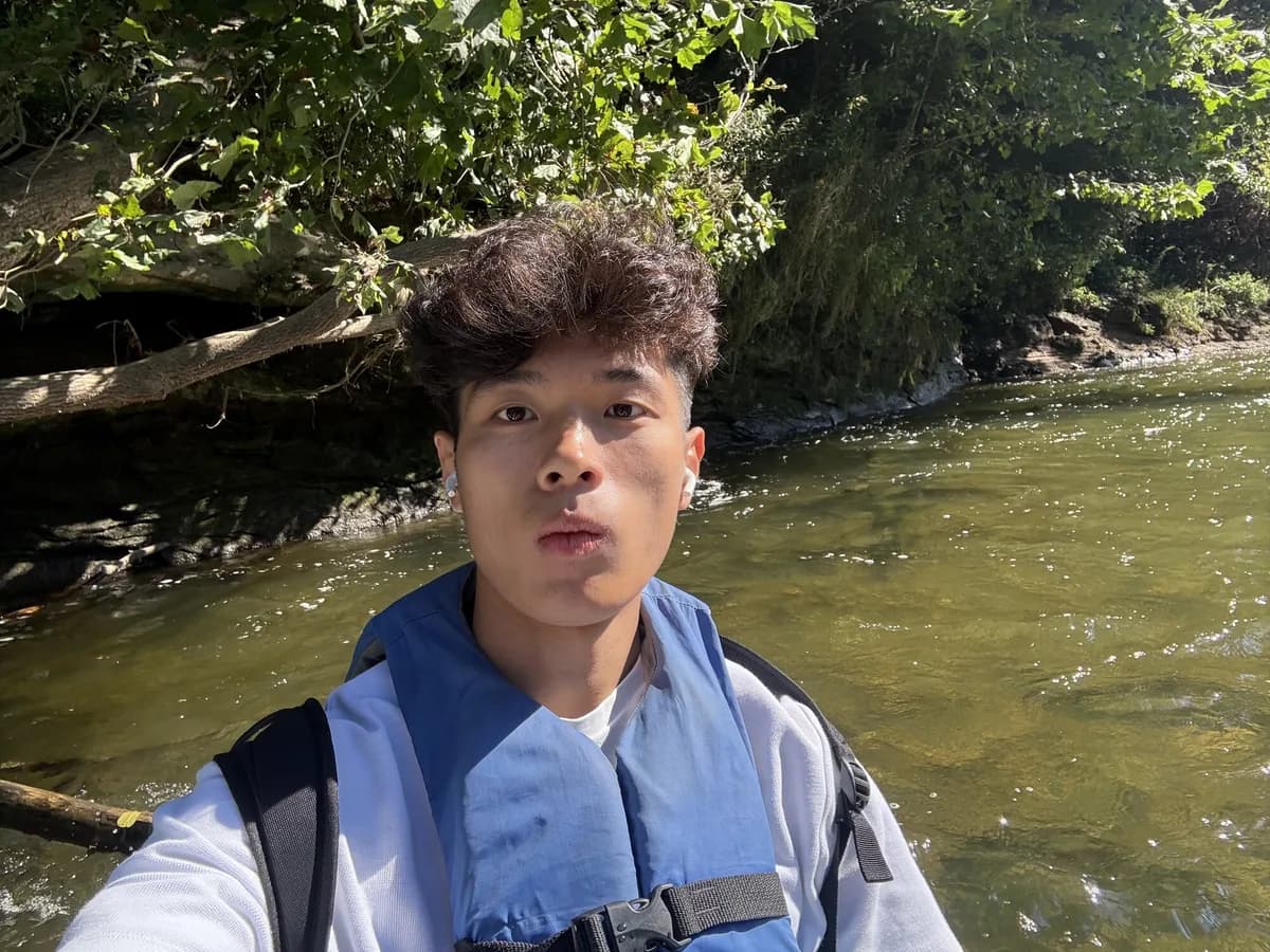 Hongda kayaking on Sugar Creek